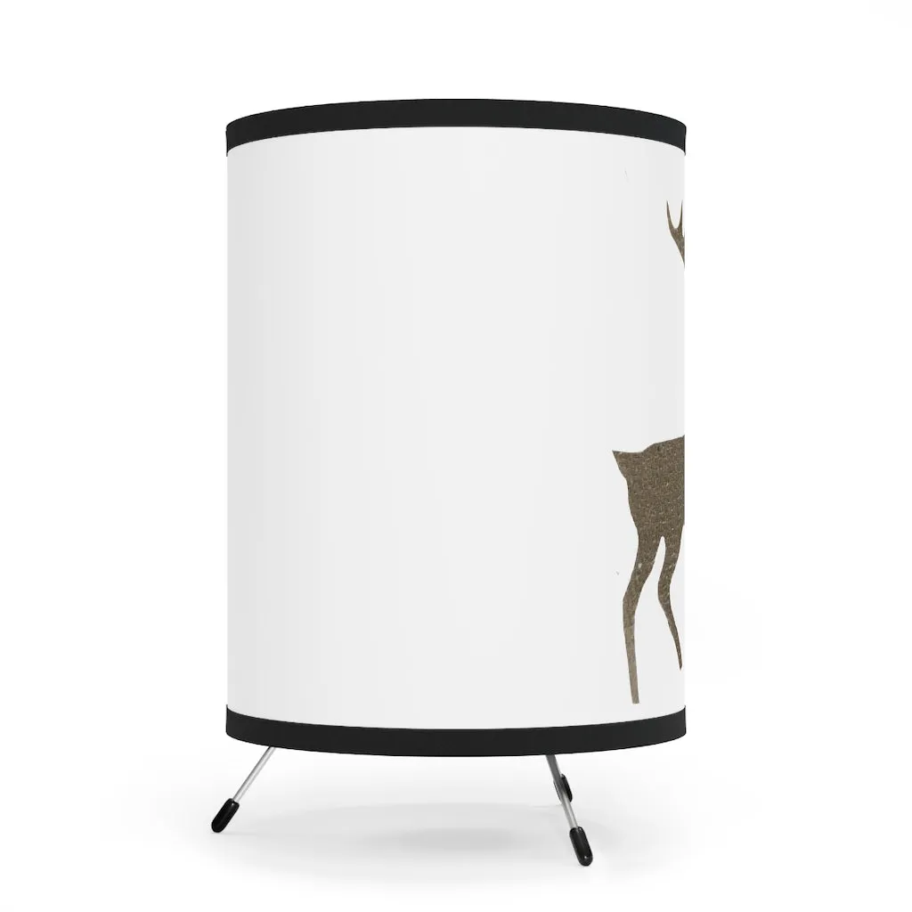 Golden Deer Tripod Lamp with High-Res Printed Shade, US\CA plug