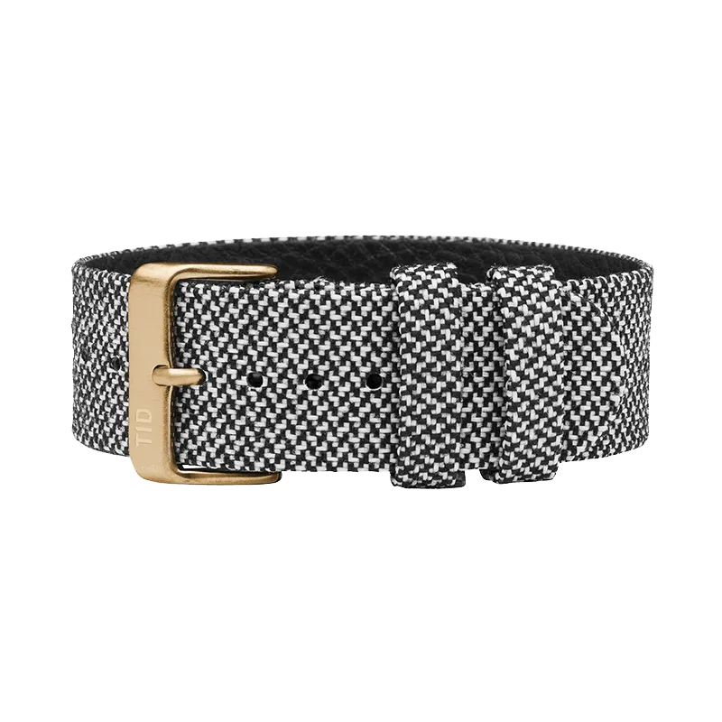 Granite Twain Strap with Black / Steel / Gold Buckle