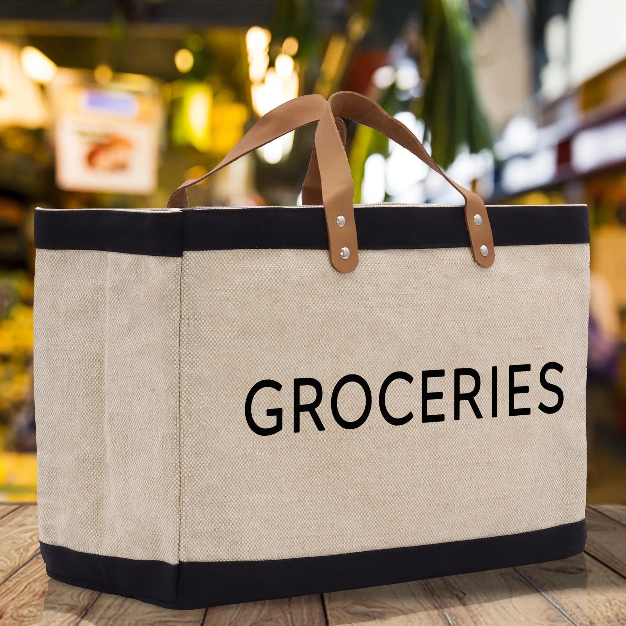 Groceries Jute Canvas Tote Funny Farmer Market Bag Quote Jute Bag Shopping Bag Burlap Bag Farmhouse Bag Grocery Bag