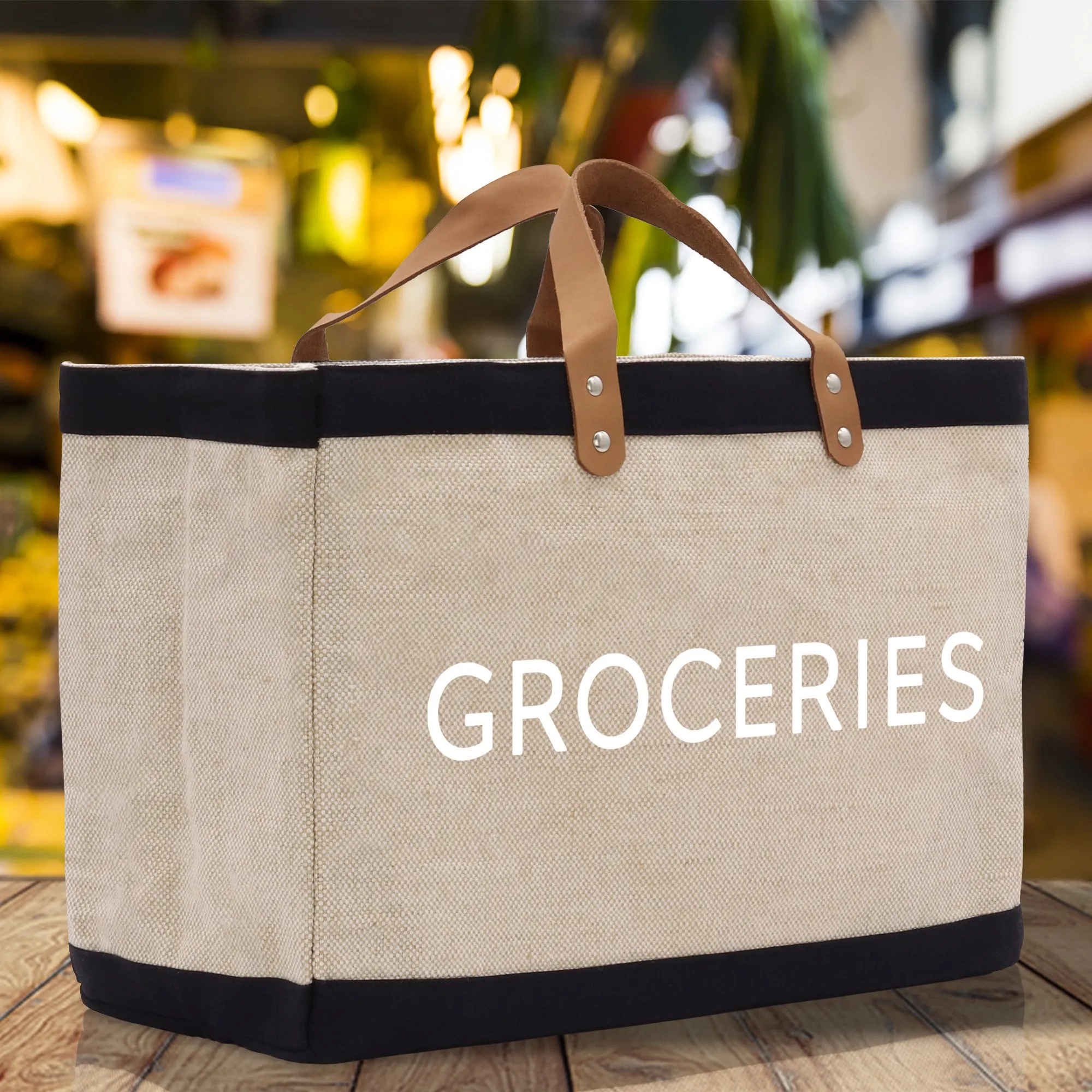 Groceries Jute Canvas Tote Funny Farmer Market Bag Quote Jute Bag Shopping Bag Burlap Bag Farmhouse Bag Grocery Bag