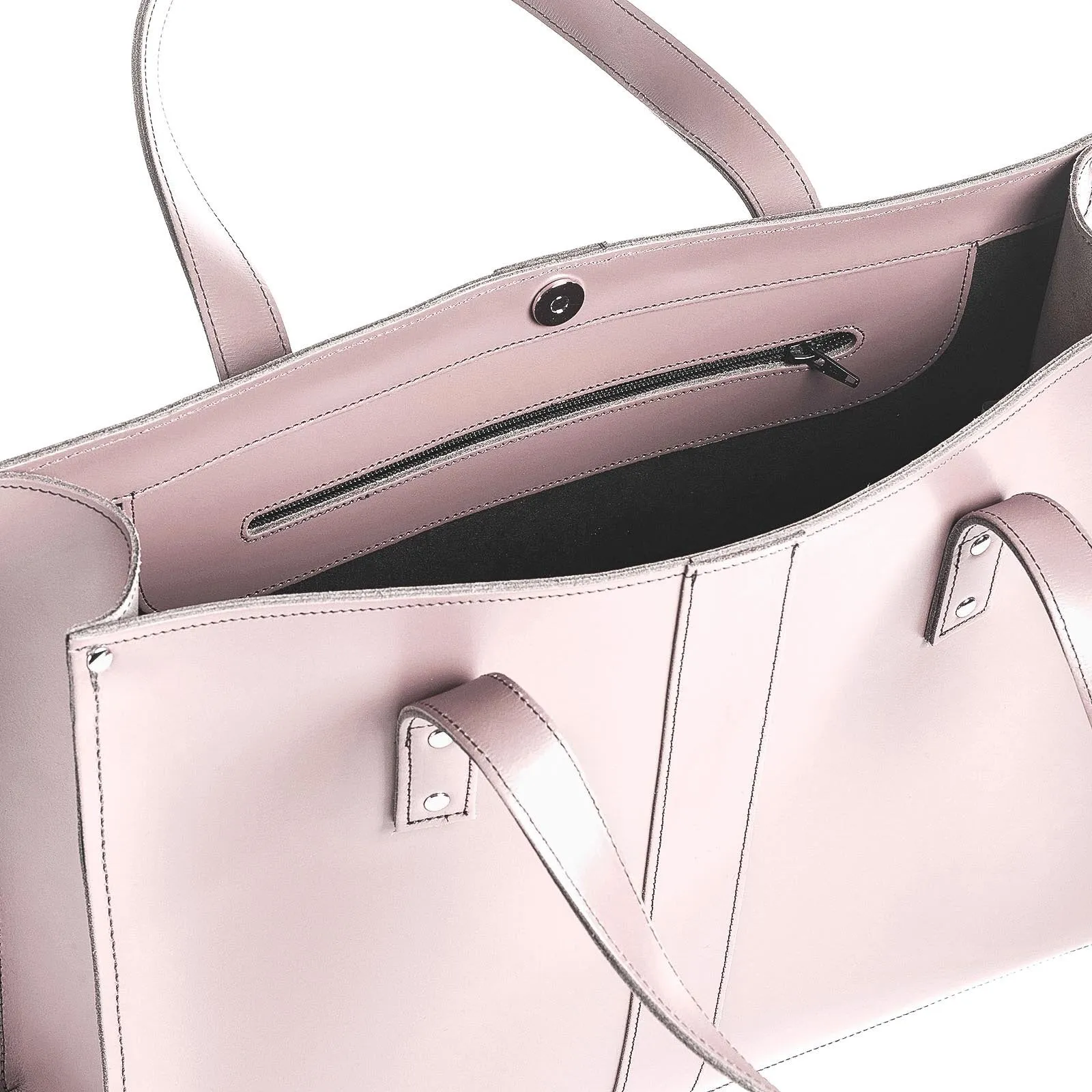 Handmade Leather Shopper - Rose Quartz
