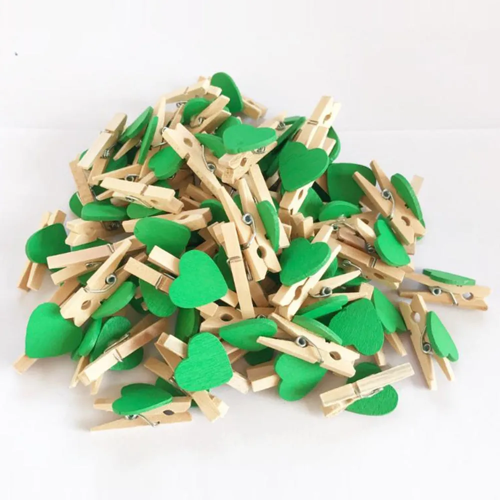 Heart Love Mini Wooden Cloth Pins-Postcard Clips-Party-Wedding Decoration