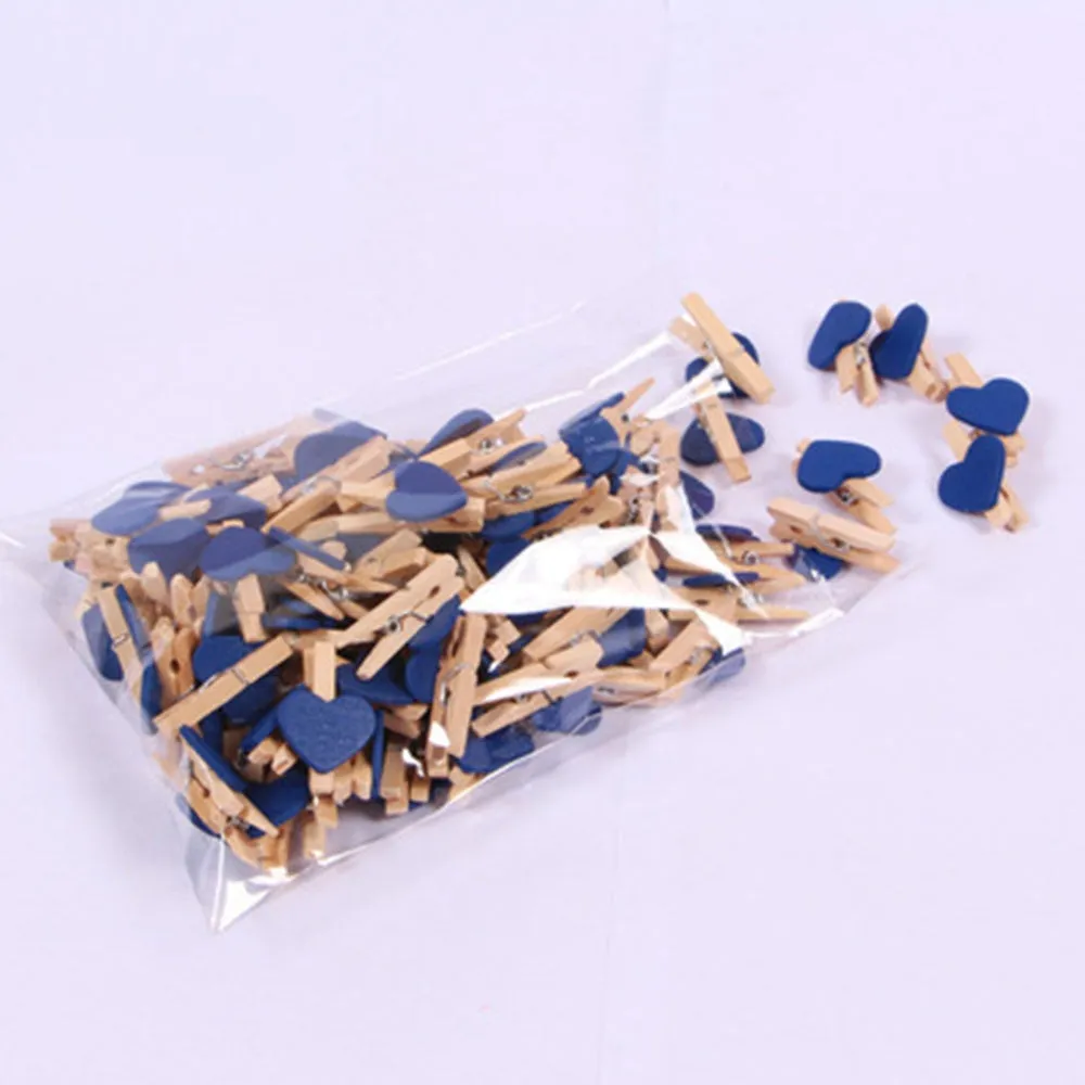 Heart Love Mini Wooden Cloth Pins-Postcard Clips-Party-Wedding Decoration