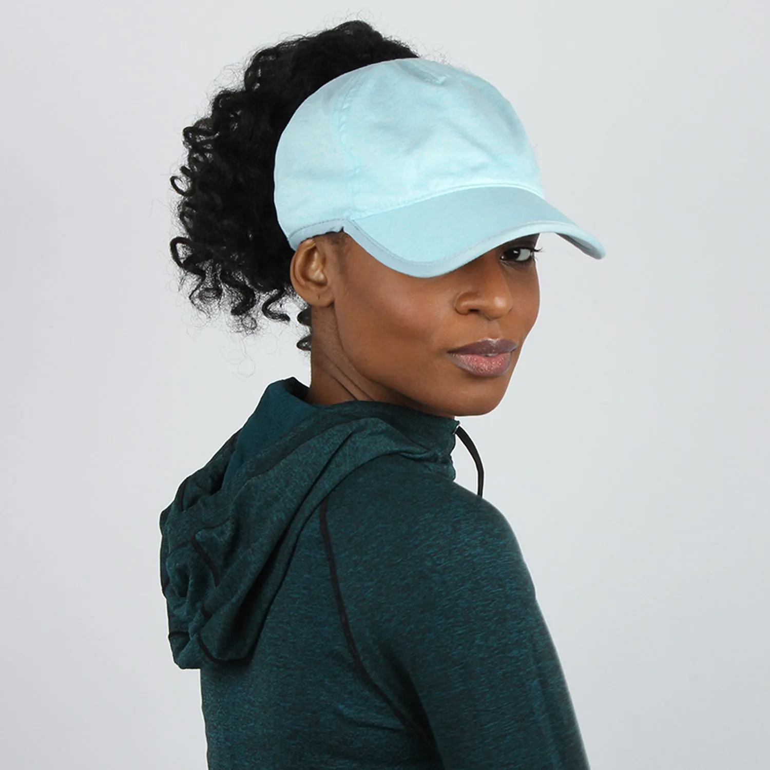 Jenny Flexible Active Heathered Ponytail Cap