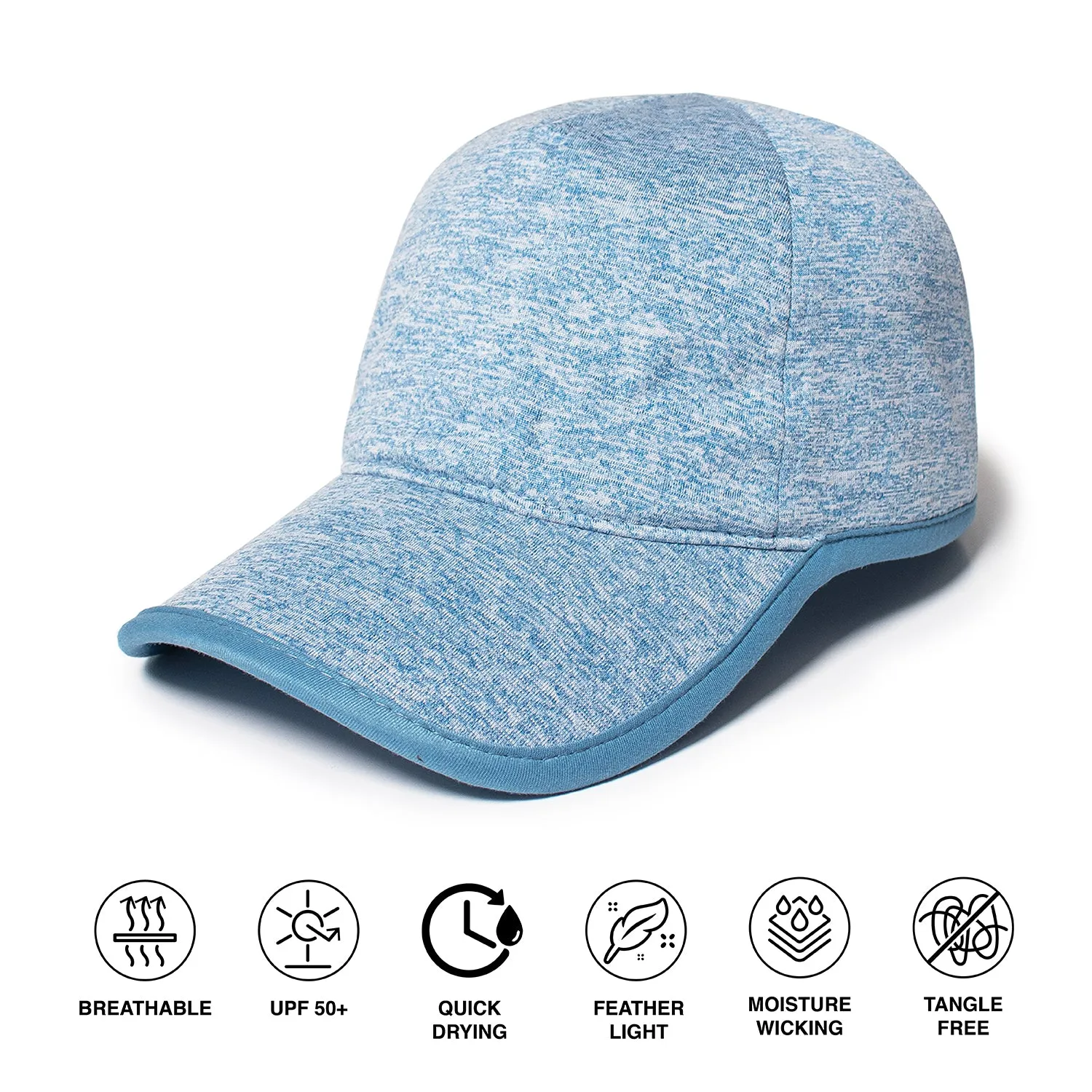 Jenny Flexible Active Heathered Ponytail Cap