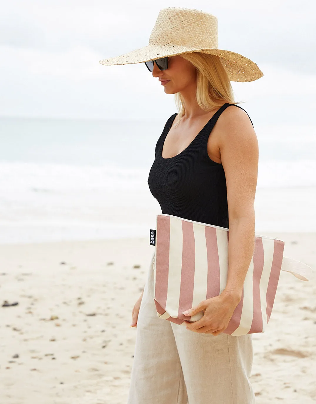 Large Stash Base Pouch - Rosebud Stripe