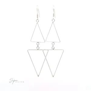 Long Modern Double Triangle Earrings