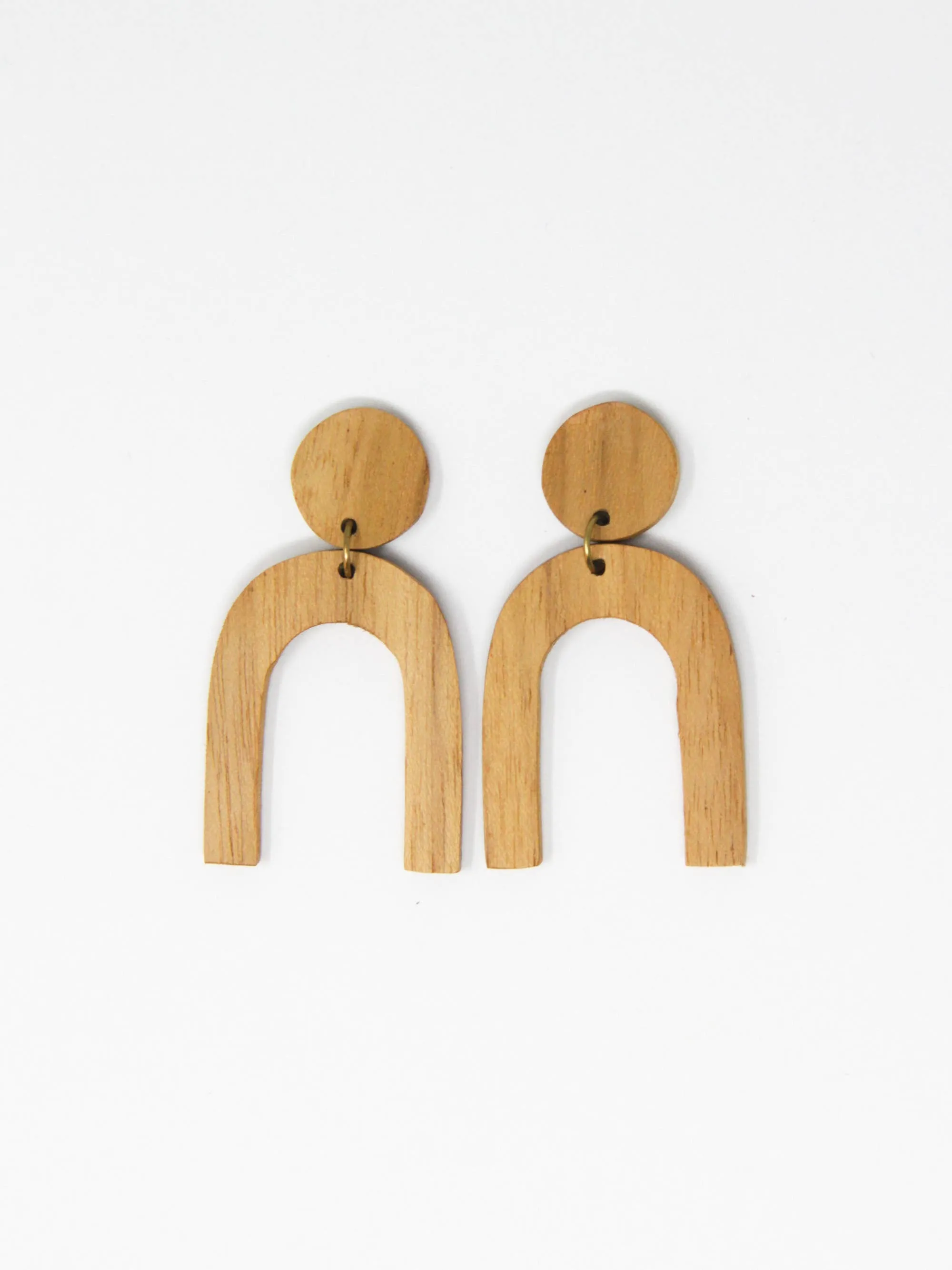 Mango Wood Modern Shapes Earrings