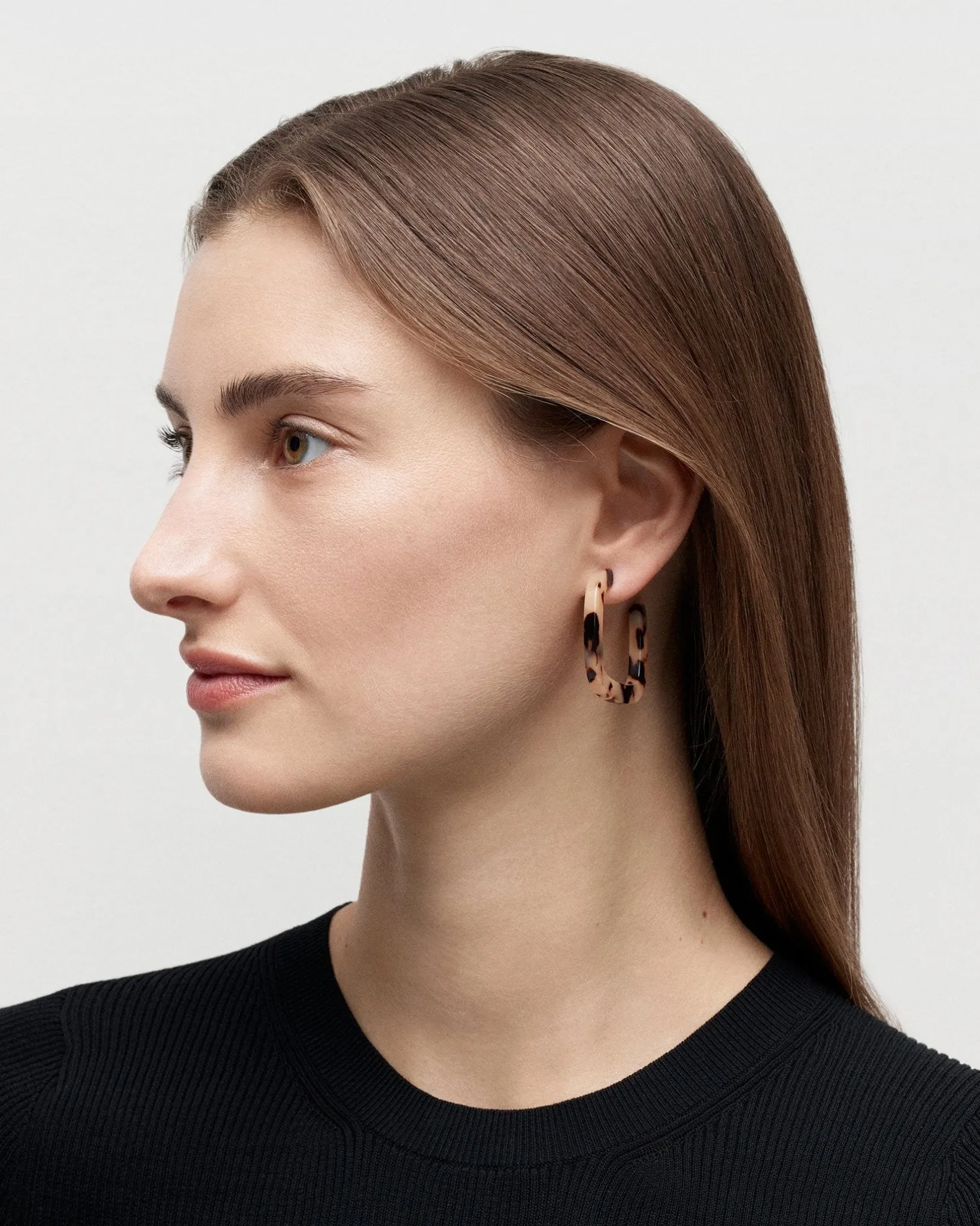 Midi Square Hoops in Modern Walnut