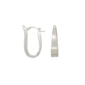 Modern Curve Hoops in Silver