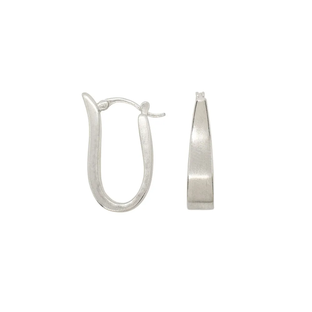 Modern Curve Hoops in Silver