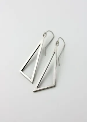 Modern Geometric Triangle Earrings in Sterling Silver