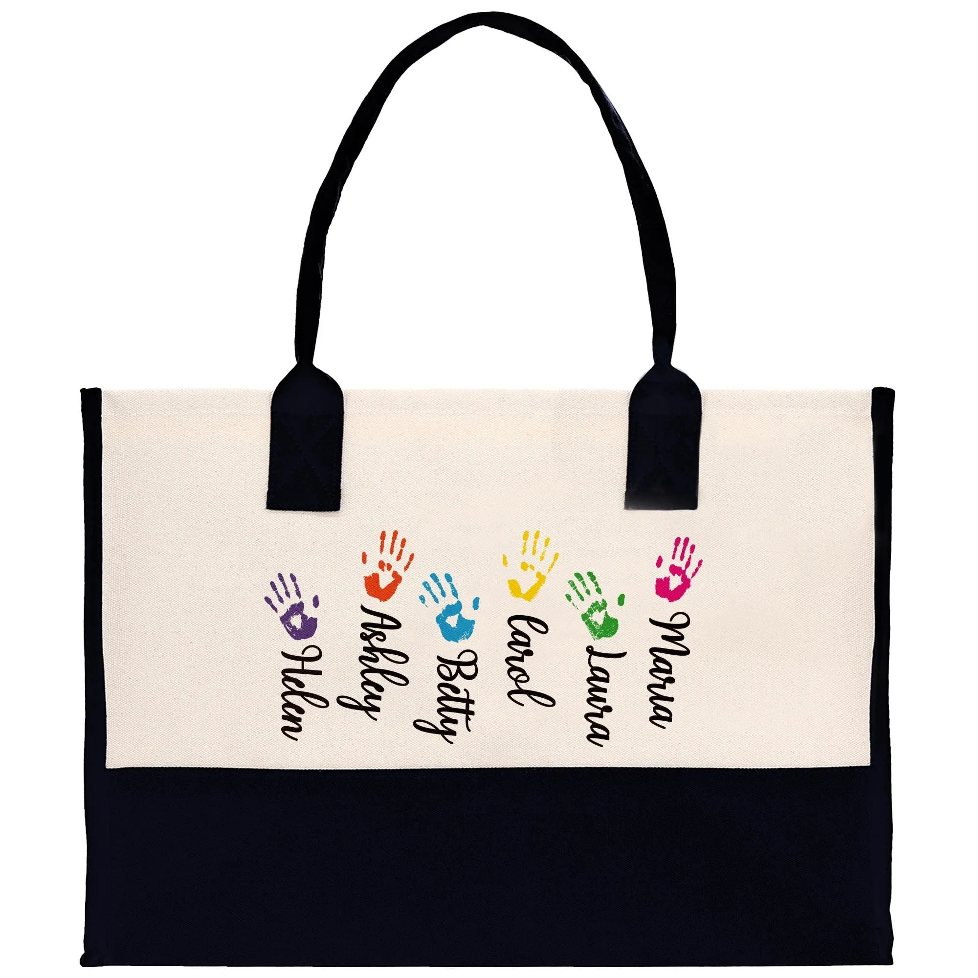 Mom Grandchild Kids Names Custom Grandma Tote Bag Grandma's Getaway Bag Personalized Grandma Gift Bag Shopping Bag Mother Day Gift (MDT1004)