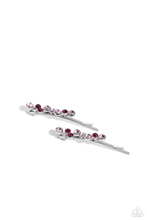 Open Door Jewelry - Bubbly Ballroom - Pink Hair Clip - Paparazzi Accessories