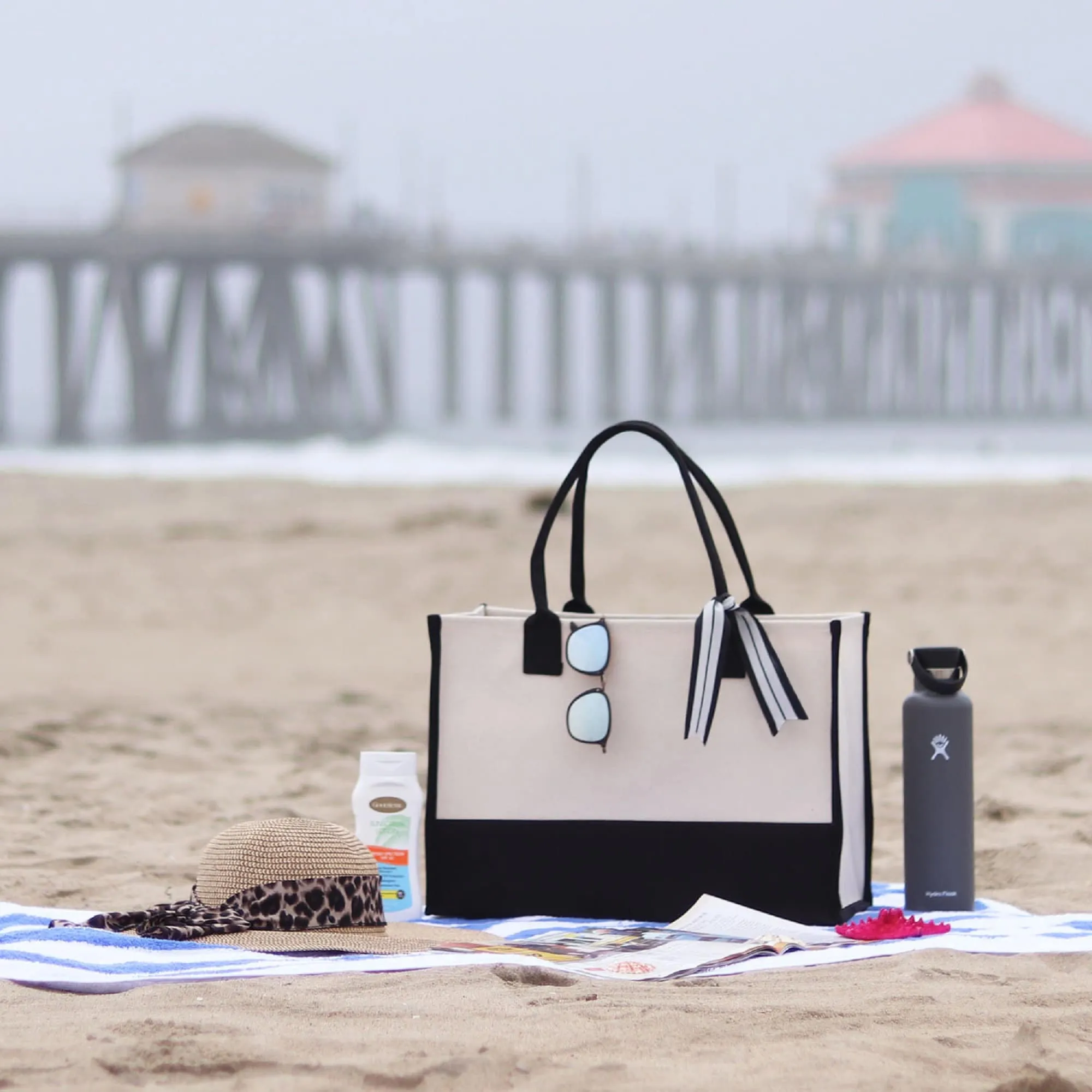 Peace Out Beach Tote Bag - Large Chic Tote Bag - Gift for Her - Vacation Tote Bag - Weekender Bag - Travel Tote
