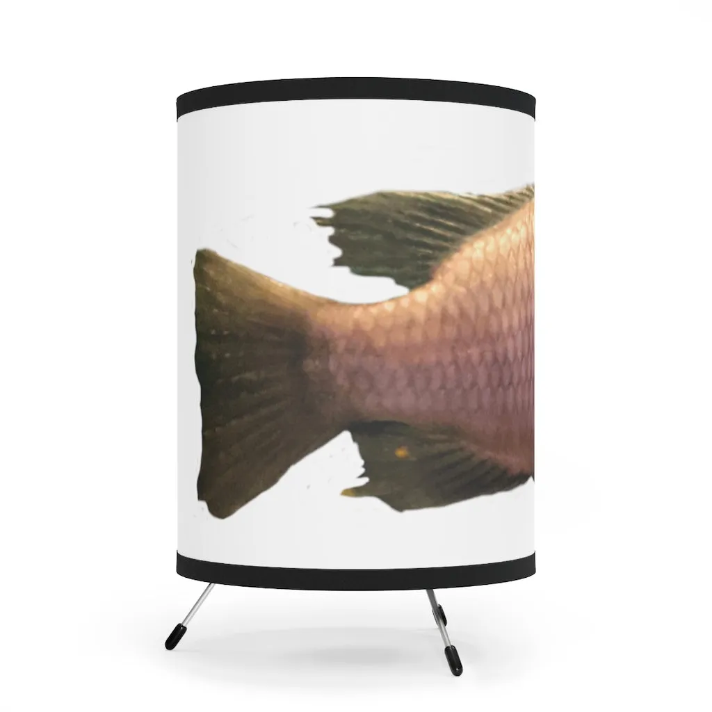Peach Fish Tripod Lamp with High-Res Printed Shade, US/CA plug