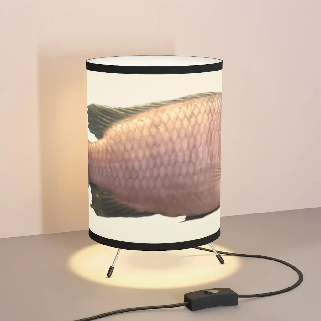 Peach Fish Tripod Lamp with High-Res Printed Shade, US/CA plug