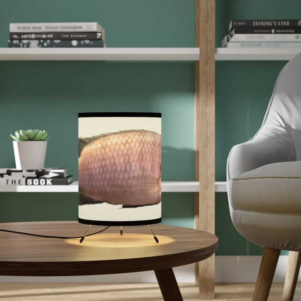 Peach Fish Tripod Lamp with High-Res Printed Shade, US/CA plug