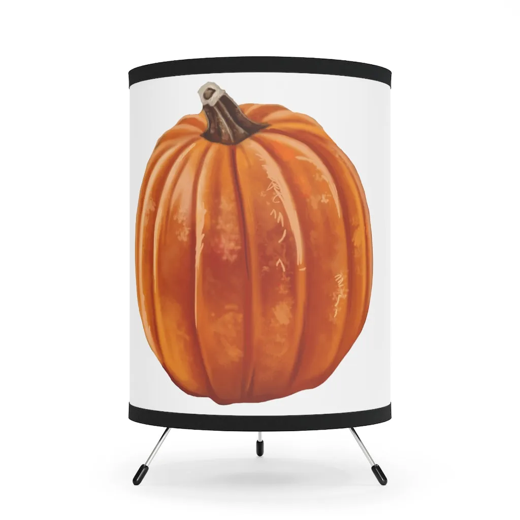 Pumpkin Tripod Lamp with High-Res Printed Shade, US\CA plug