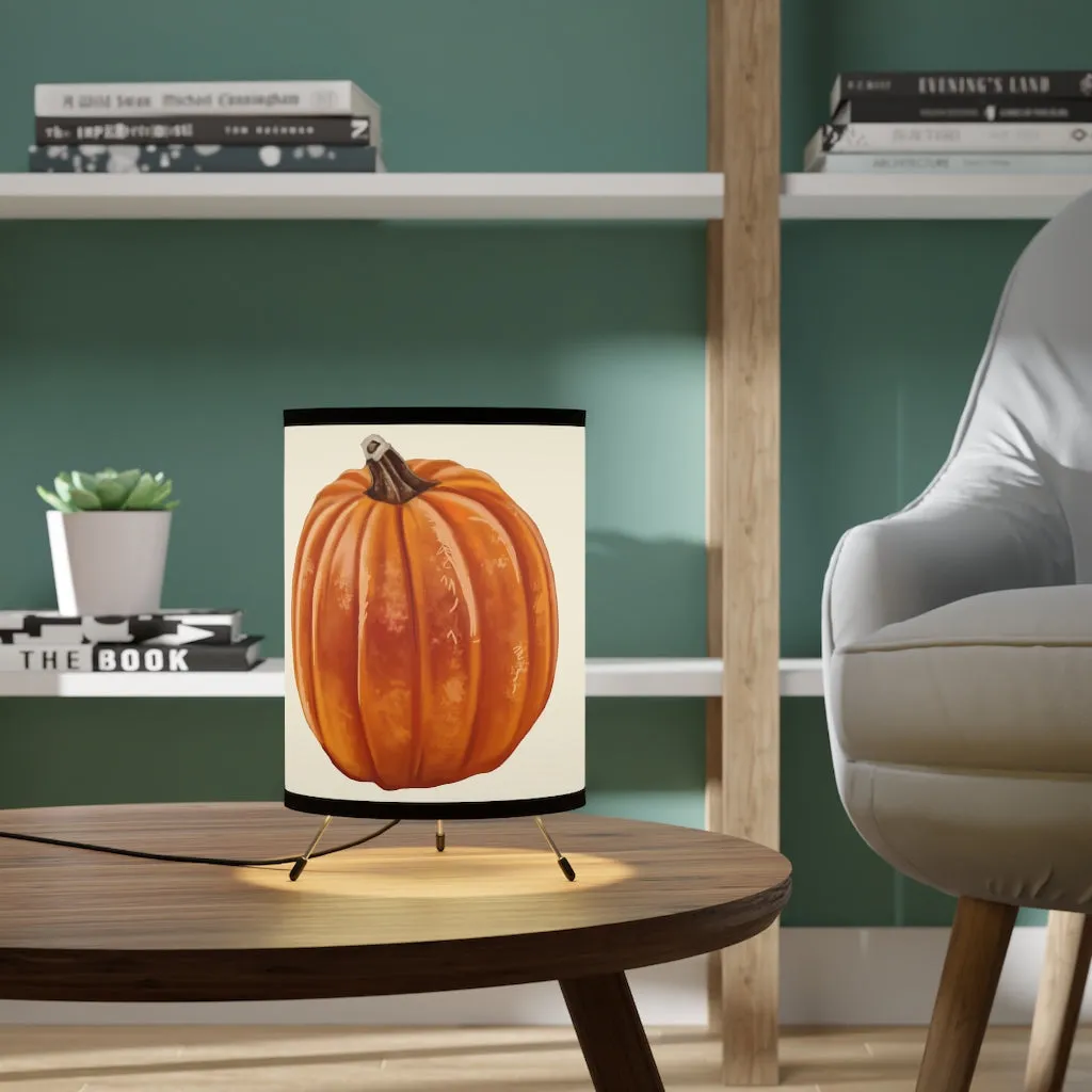 Pumpkin Tripod Lamp with High-Res Printed Shade, US\CA plug