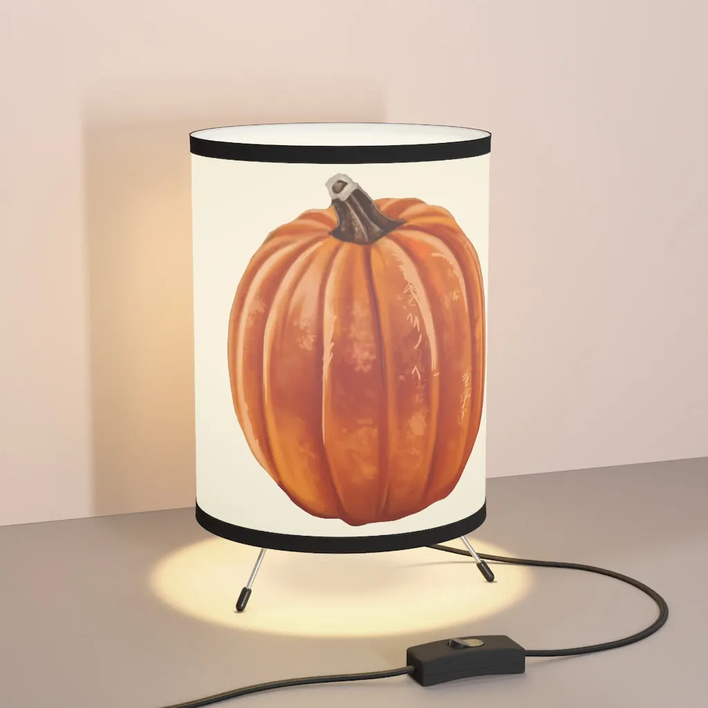 Pumpkin Tripod Lamp with High-Res Printed Shade, US\CA plug