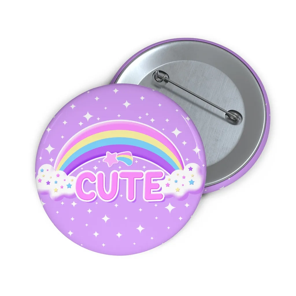 Rainbow Cute Magic Purple Button Badge Pin (2.25")