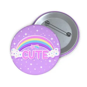 Rainbow Cute Magic Purple Button Badge Pin (2.25")