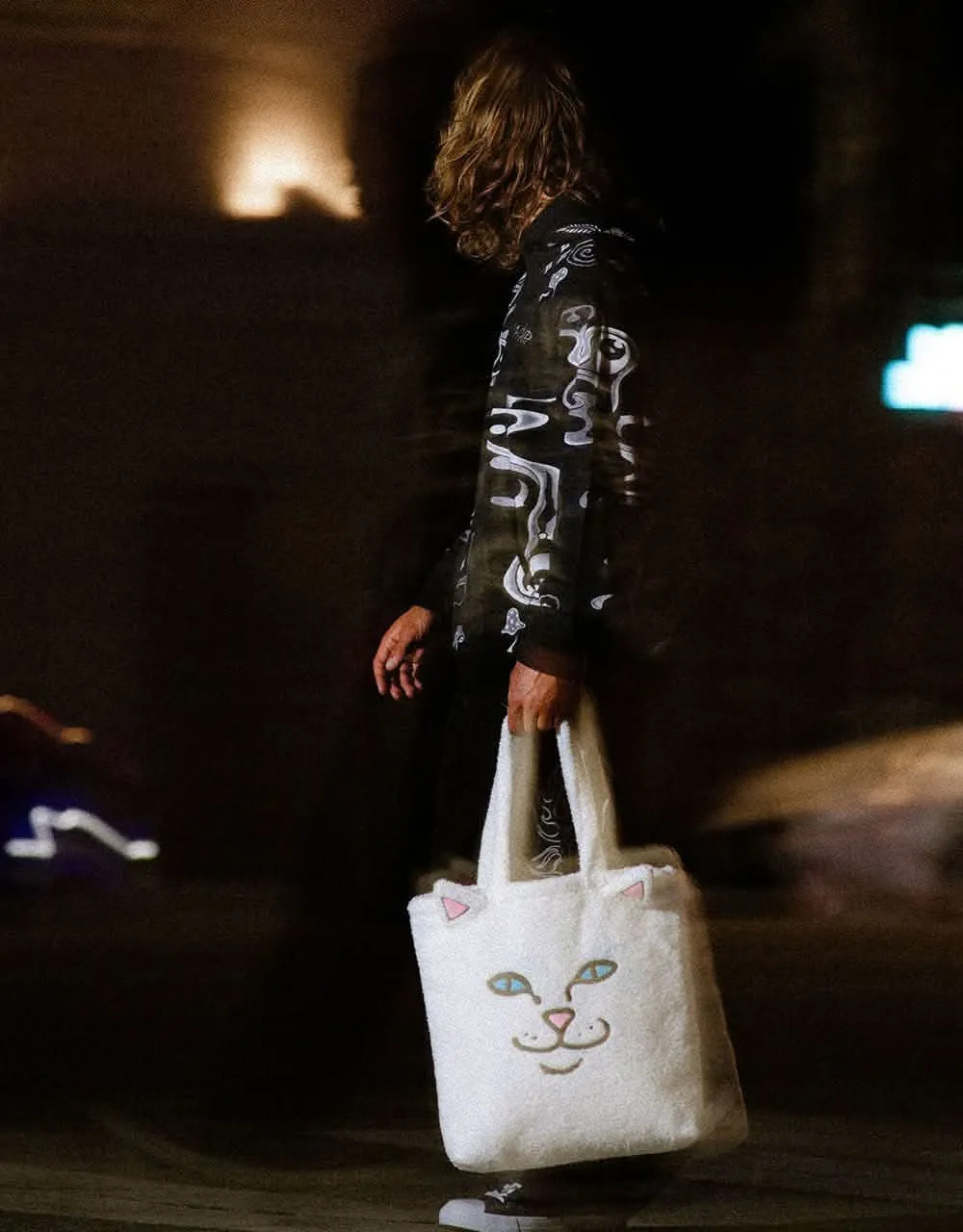 RIPNDIP Lord Nermal Fluffy Tote - White