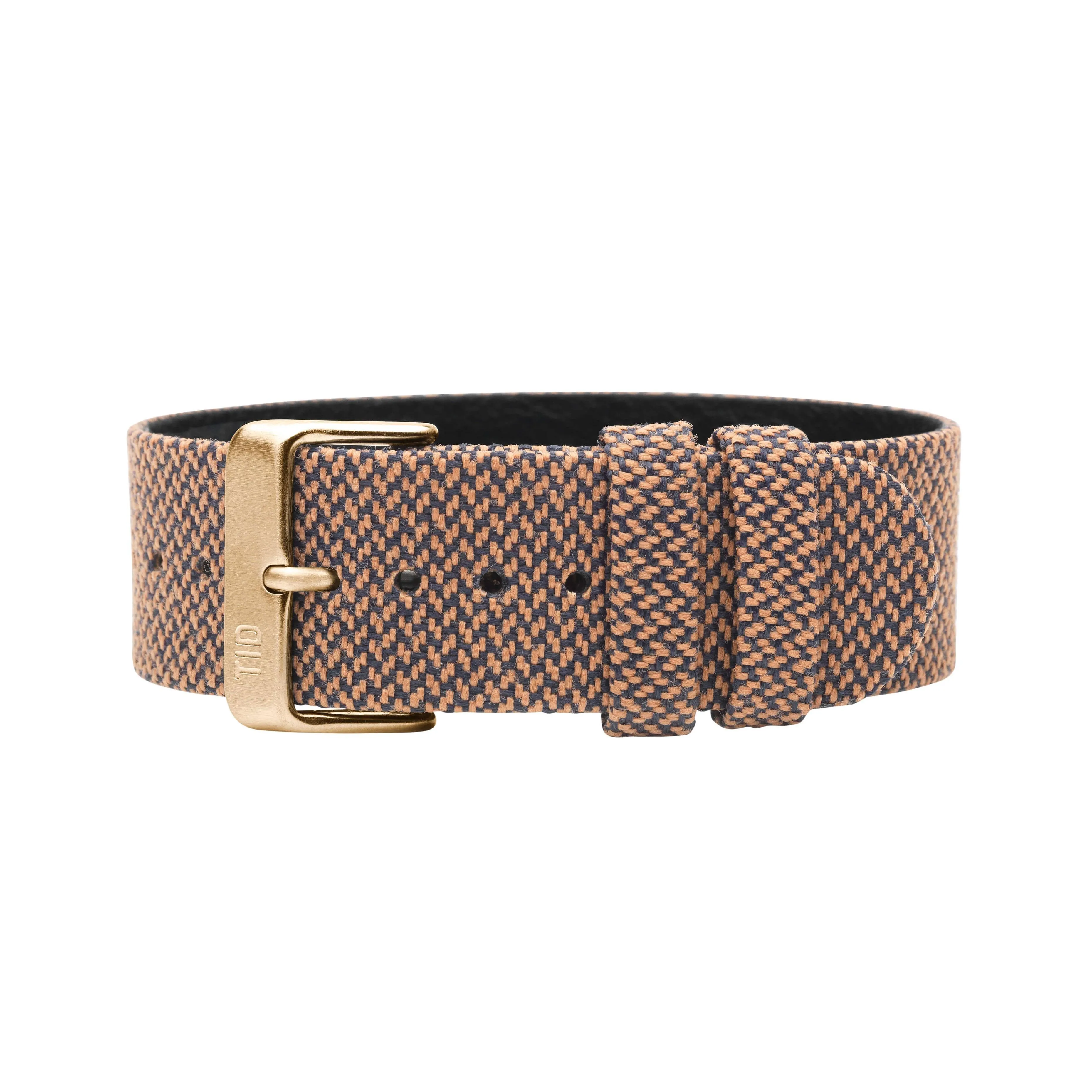 Rust Twain Strap with Black / Steel / Gold Buckle