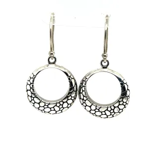 Silver Cobblestone Circle Earrings