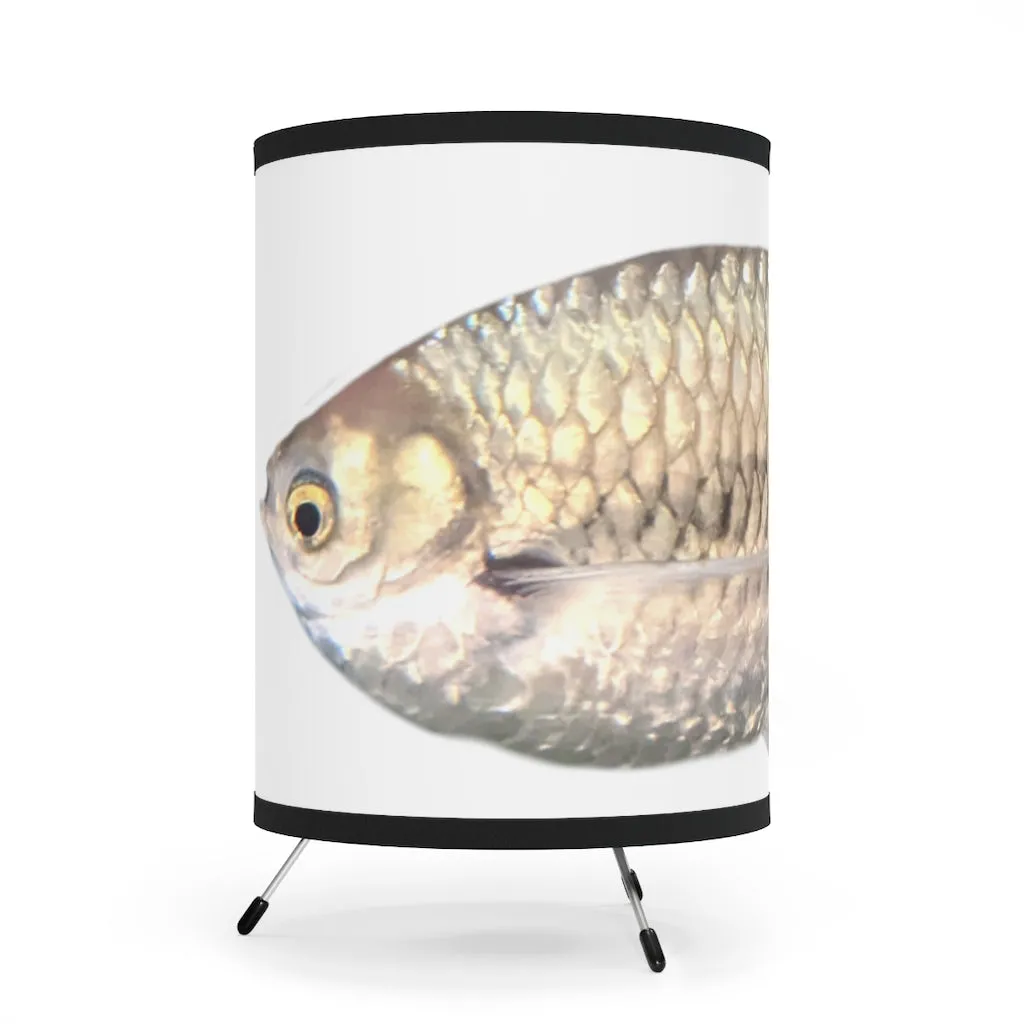 Silver Fish Tripod Lamp with High-Res Printed Shade, US/CA plug