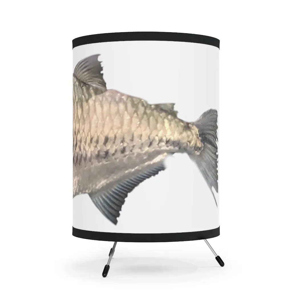 Silver Fish Tripod Lamp with High-Res Printed Shade, US/CA plug