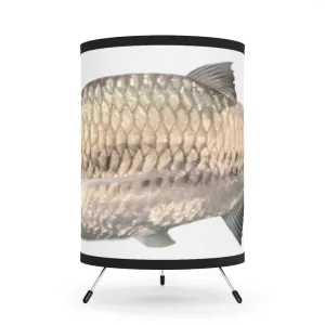 Silver Fish Tripod Lamp with High-Res Printed Shade, US/CA plug