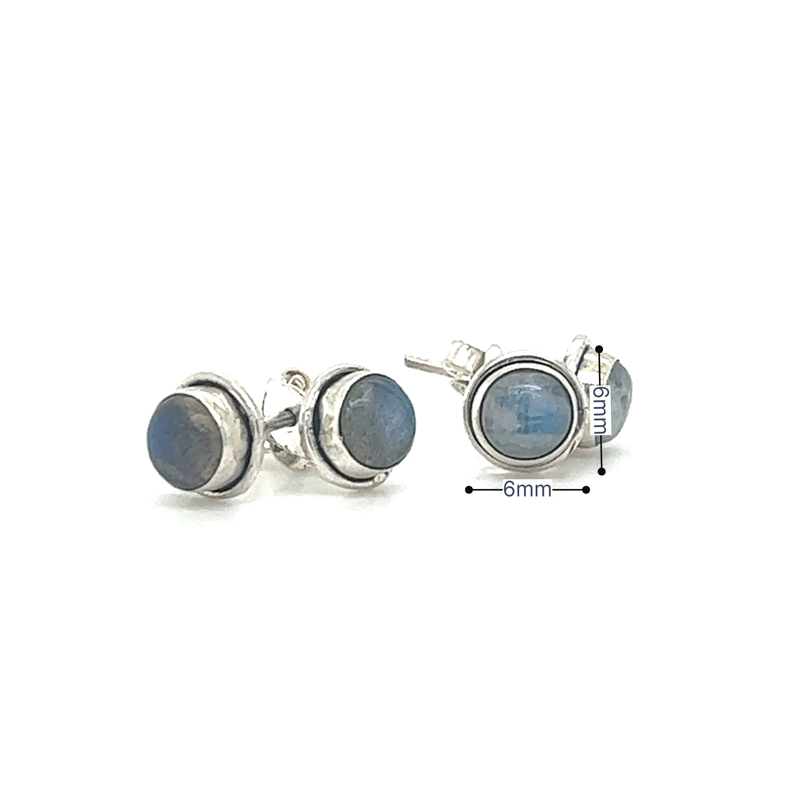 Simple Round Gemstone Studs