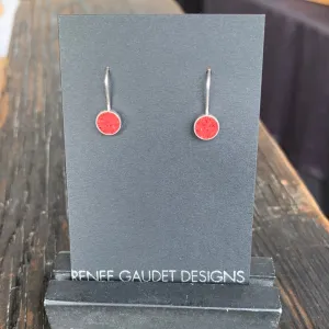 SMALL DROP EARRINGS SILVER   CONCRETE Red