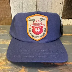 SMOKEY BEAR :: ONLY YOU CAN PREVENT FOREST FIRES - 5 Panel Hat - Dusty Blue