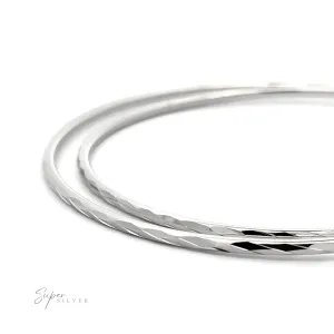 Sparkling 2mm Faceted Twisted Hoops