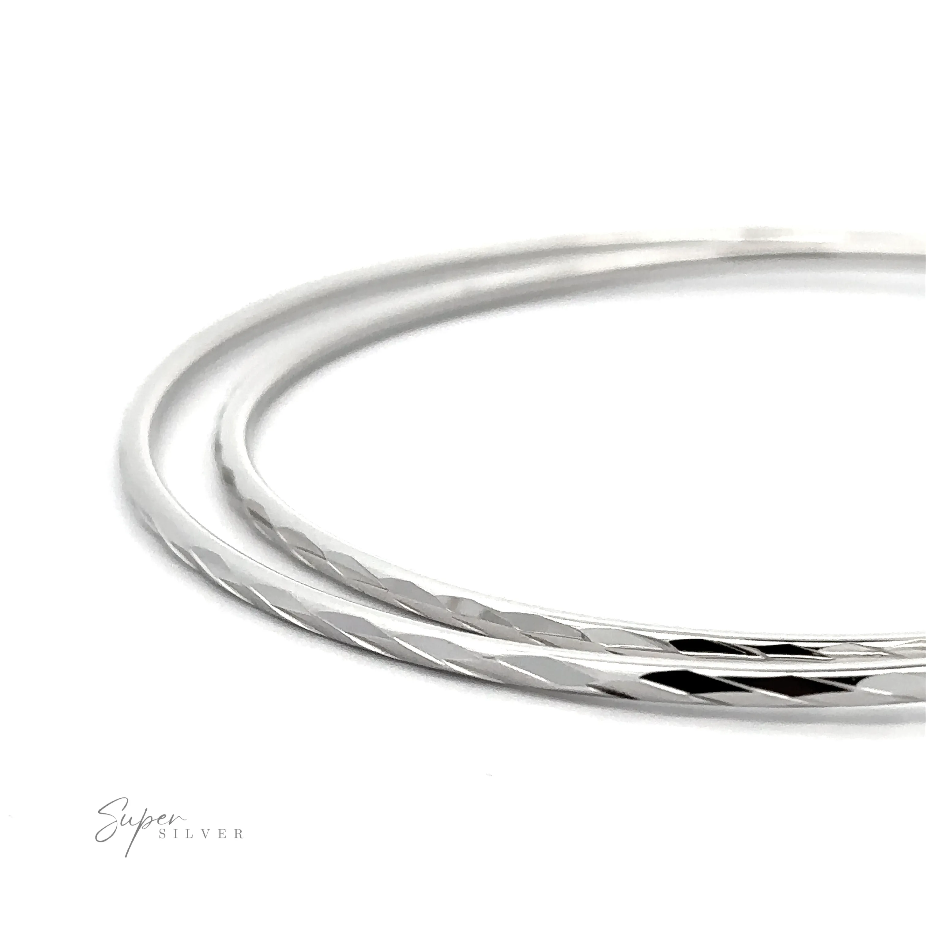 Sparkling 2mm Faceted Twisted Hoops