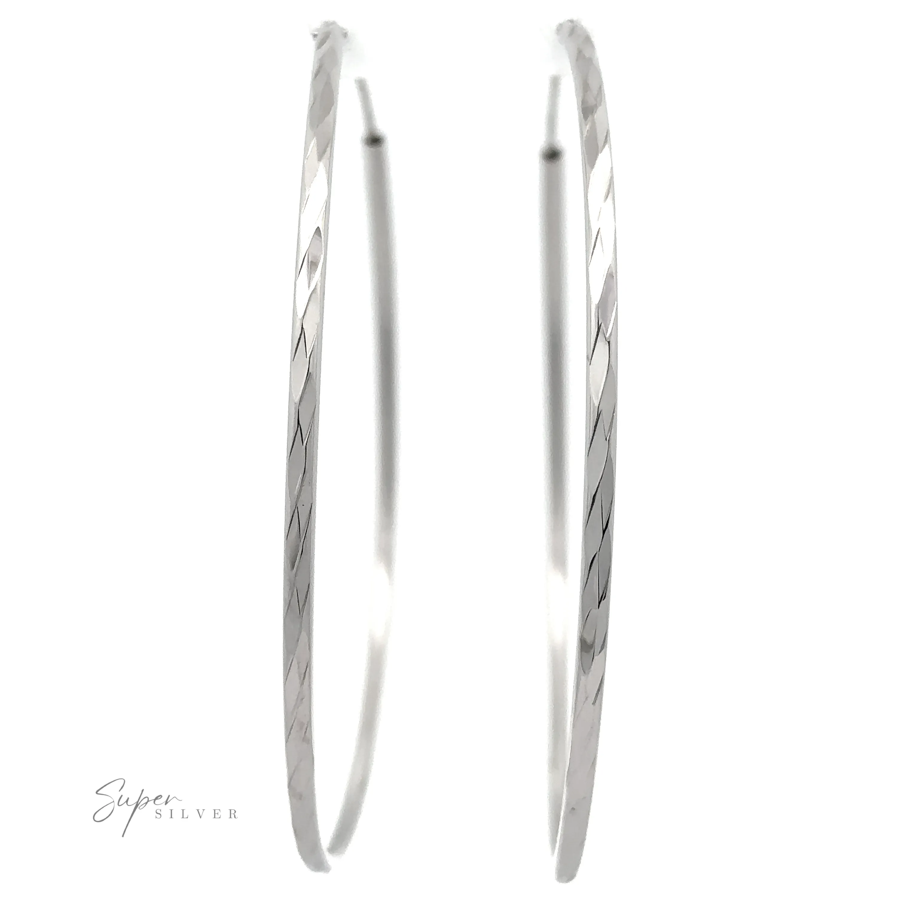 Sparkling 2mm Faceted Twisted Hoops