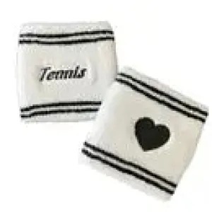 Tennis Wristband Set - White/ Black