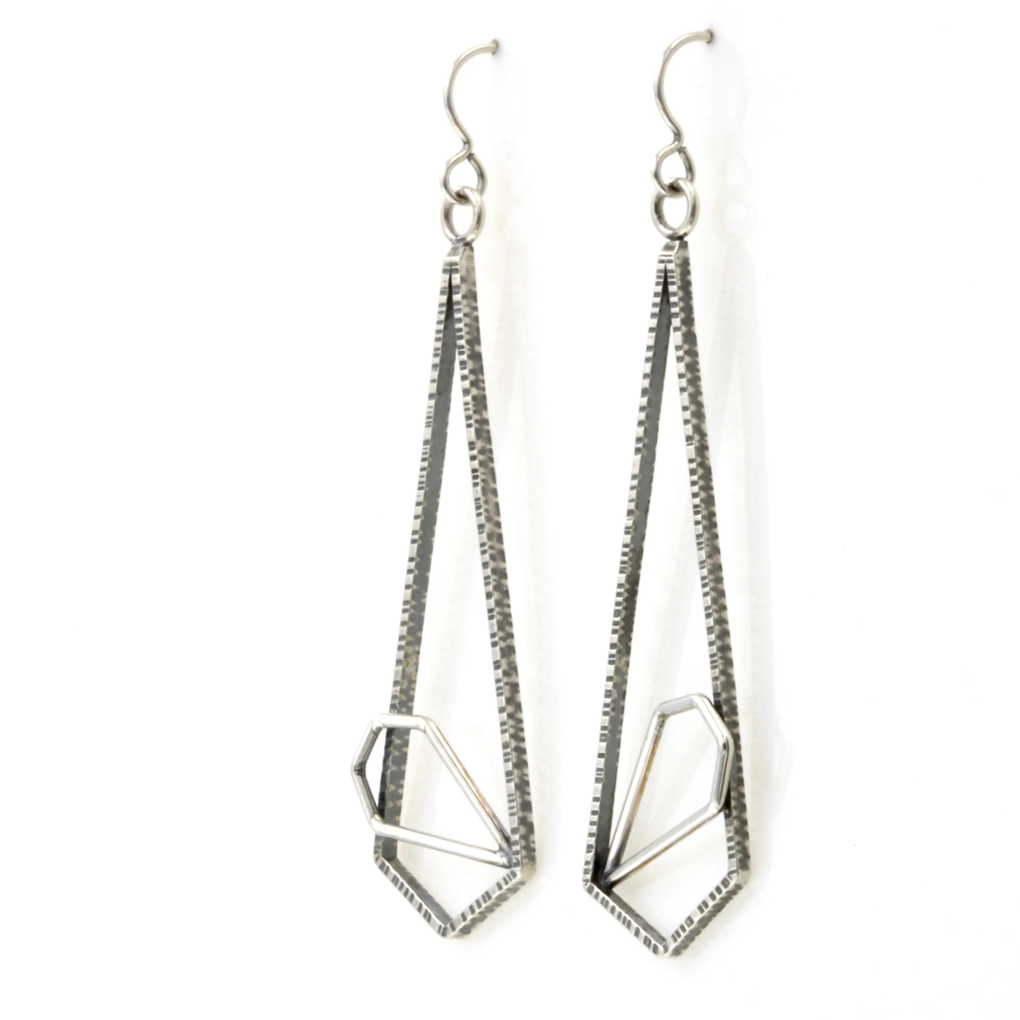 Textured Polygon Earring