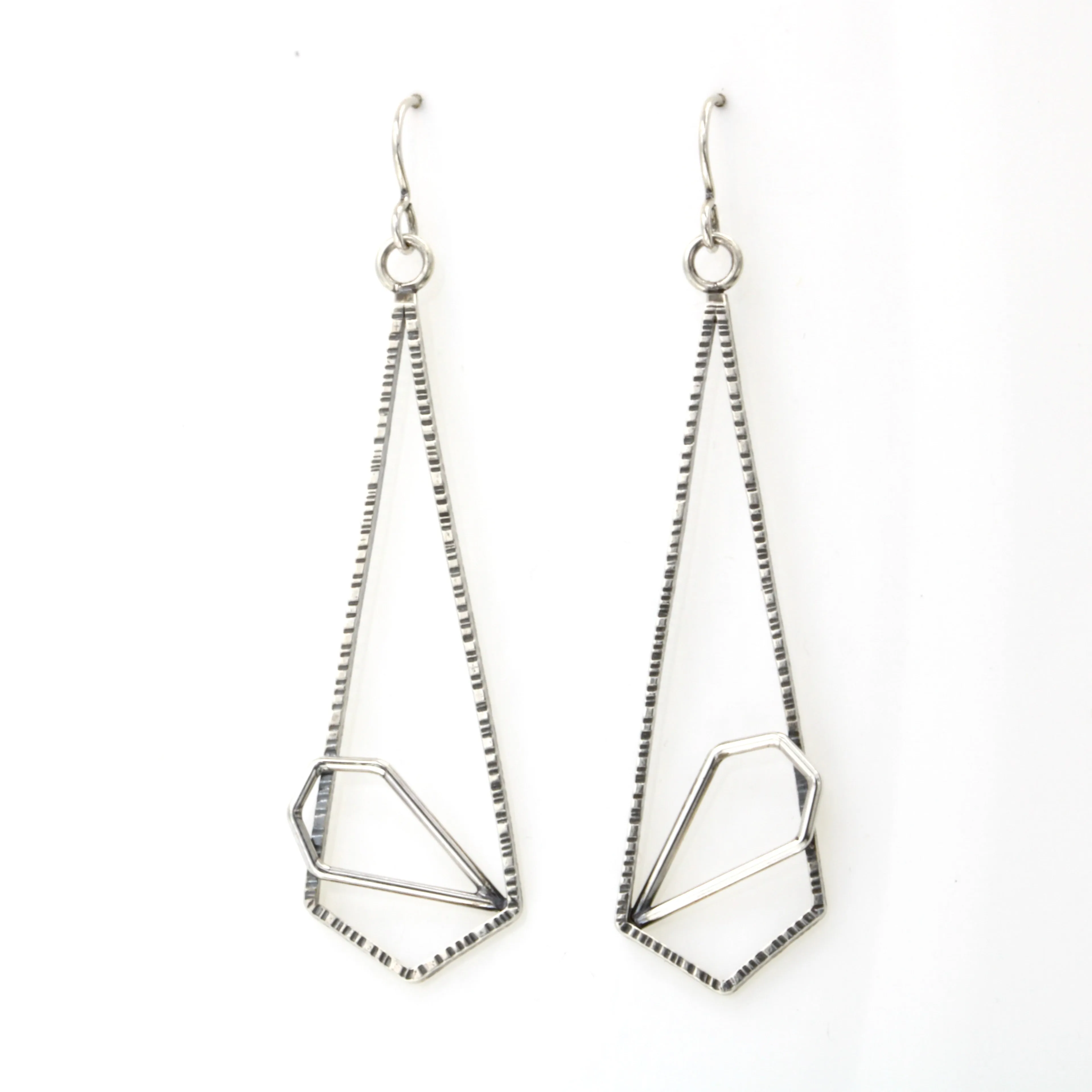 Textured Polygon Earring