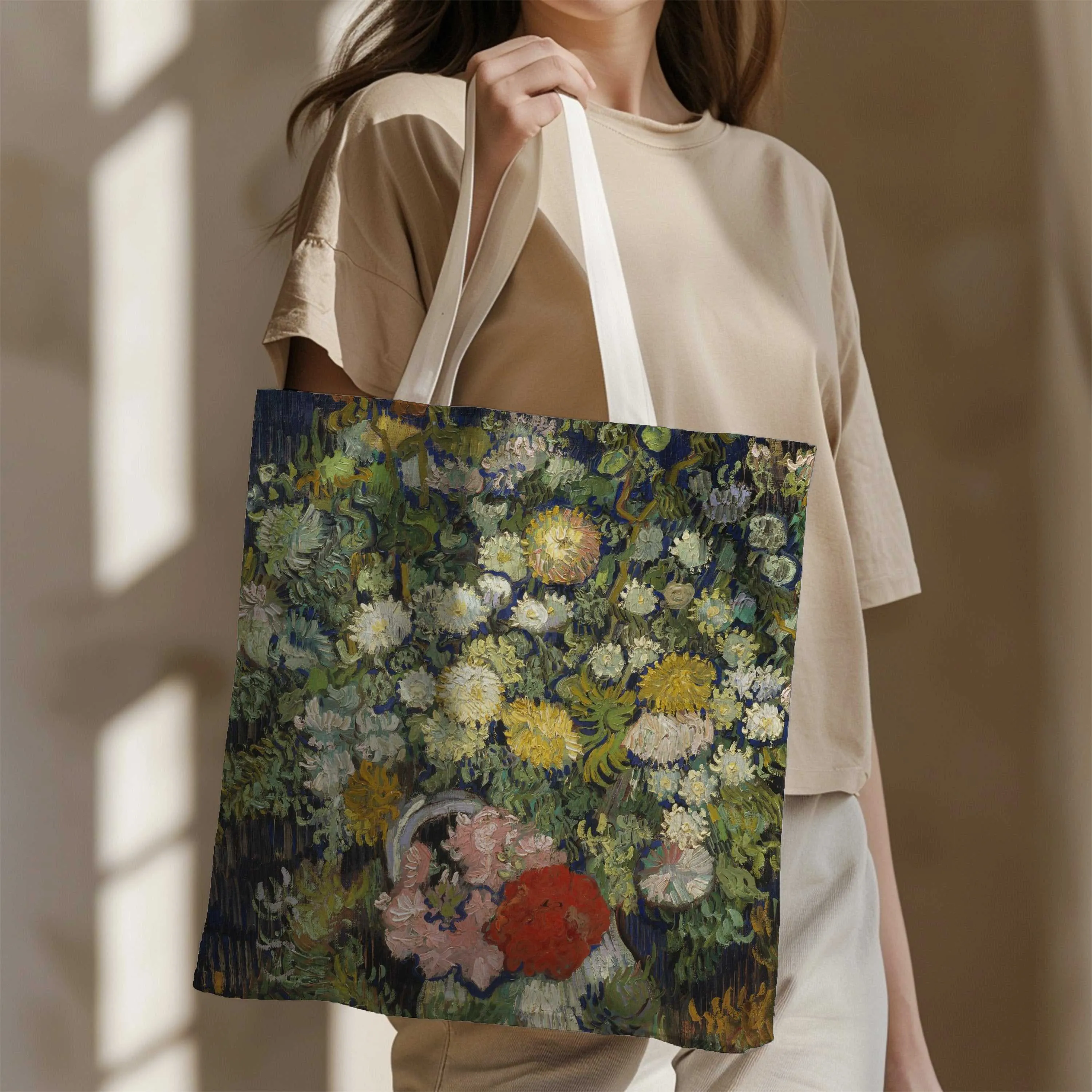 Van Gogh Print Vase of Flowers Canvas Tote Bag