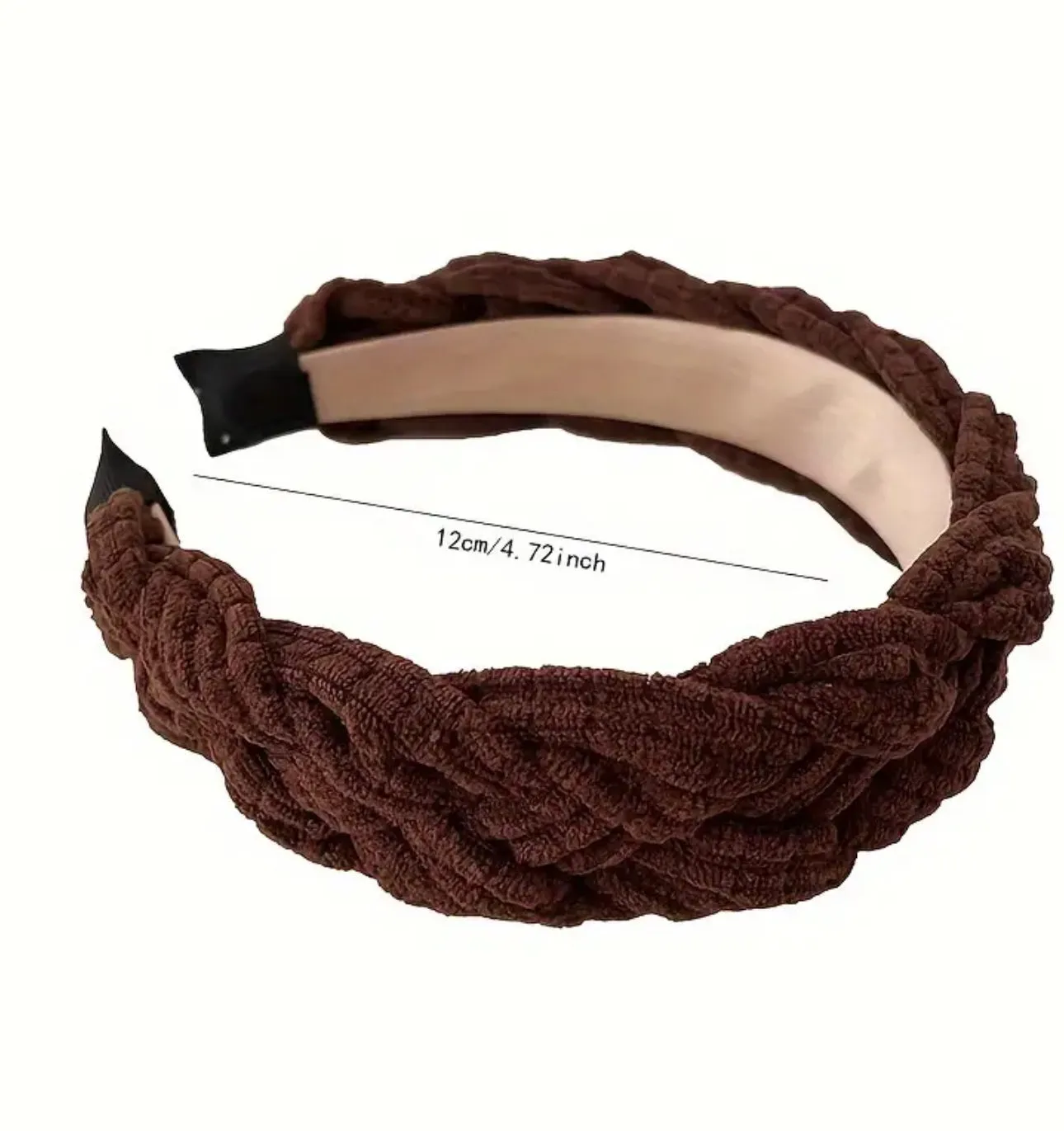 Versatile Autumn And Winter Solid Color Hair Accessories, Pressed Hair Headband, Plaid Suede Thickened Twist Braided Headband
