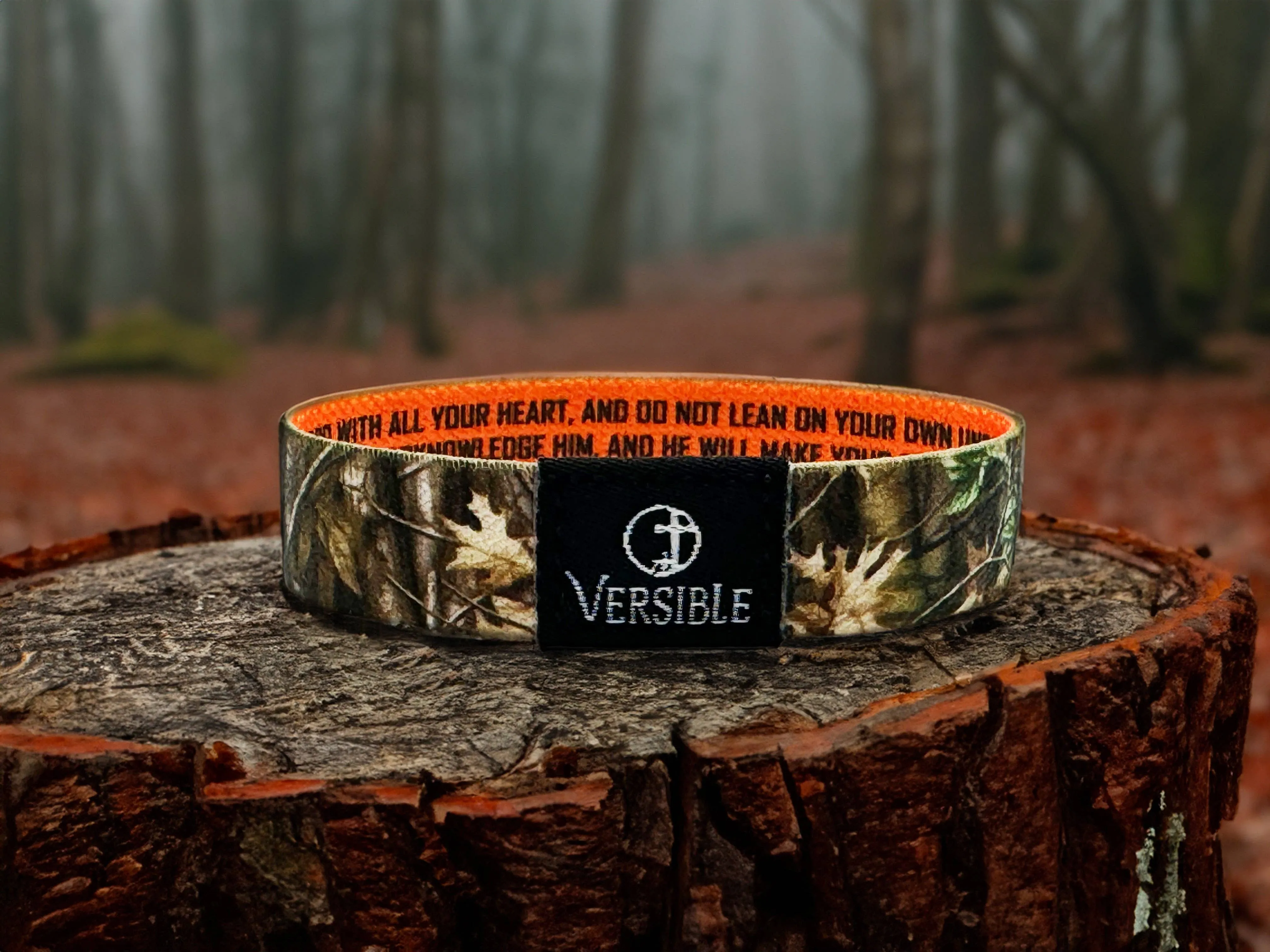 Versible Wristbands - Forest Camo / Proverbs 3:5-6