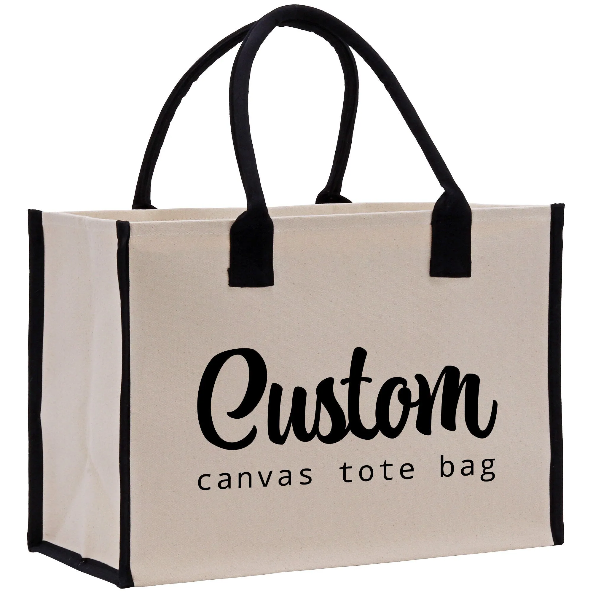 Wedding Custom Name Cotton Canvas Tote Bag Personalized Bridal Shower Gift Honeymoon Gift Customize Wedding Gift Bridesmaid Gift (PTB1013)
